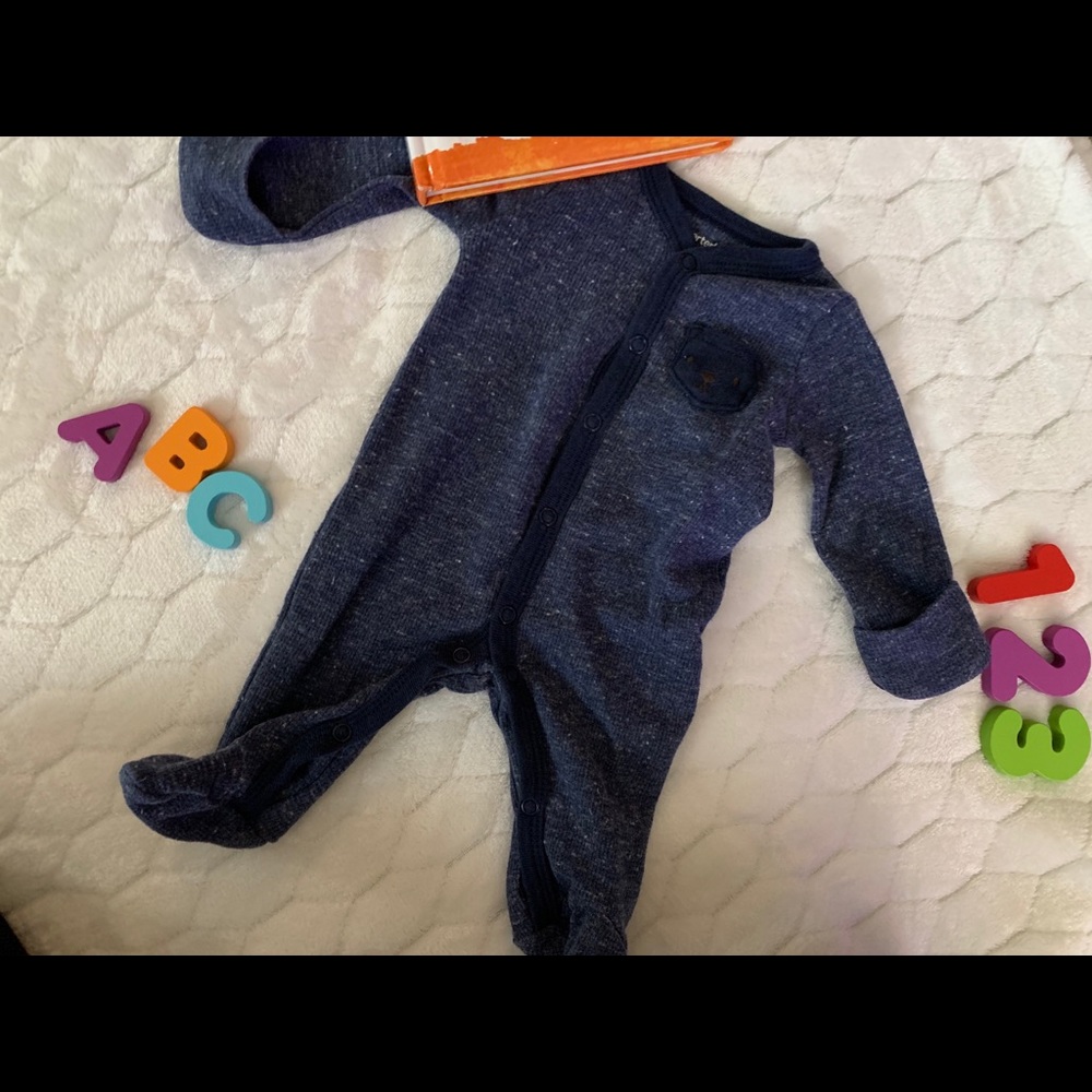 Baby Boy button down footsie